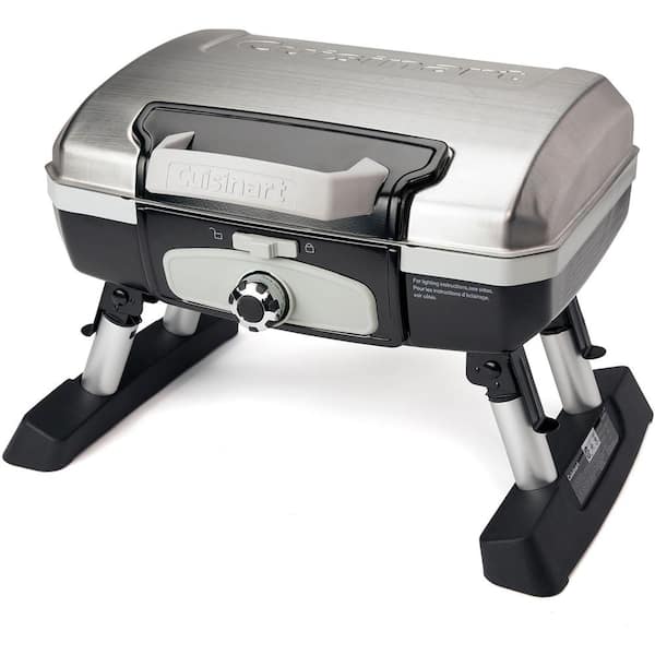Cuisinart Petit Gourmet 1-Burner Tabletop Portable Propane Gas Grill in Stainless