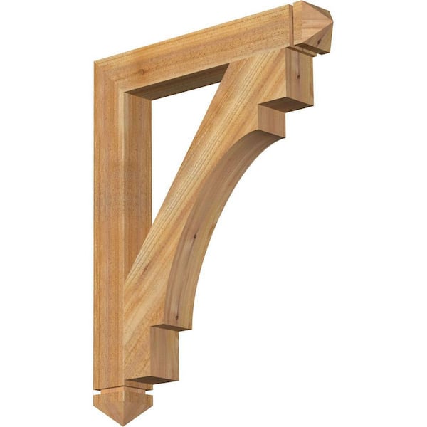Ekena Millwork 4 in. x 36 in. x 28 in. Western Red Cedar Merced Arts and Crafts Rough Sawn