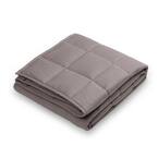 72 in. L x 48 in. W, 12 lbs. Gray Cotton Shell Quilted Weighted Blanket with Polyester Filling