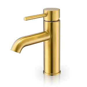 Tubize Single-Handle Single-Hole Bathroom Faucet in Brushed Gold