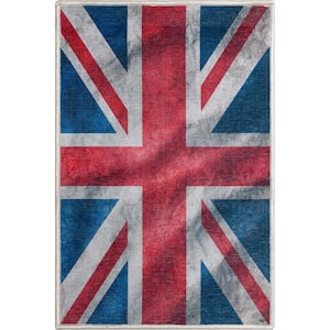 Apollo British Flag Novelty Printed Red Blue White 2 ft. x 3 ft. Area Rug