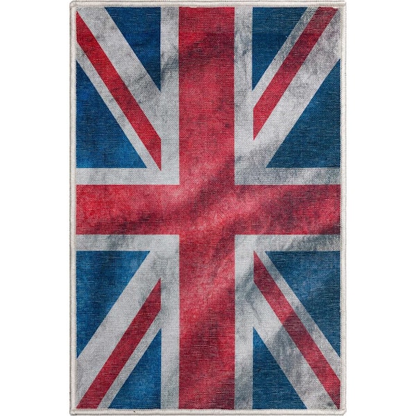 Well Woven Apollo British Flag Novelty Printed Red Blue White 2 ft. x 3 ft. Area Rug