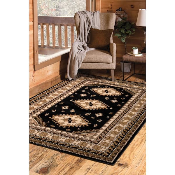 Dallas Tres Black 2 ft. x 3 ft. Indoor Area Rug