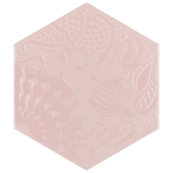 Merola Tile Gaudi Lux Hex Rose 8-5/8 in. x 9-7/8 in. Porcelain Floor and Wall Take Home Tile Sample