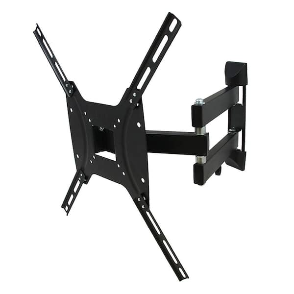 MegaMounts 26 in. to 55 in. Full Motion Single Stud Television Wall Mount in Black