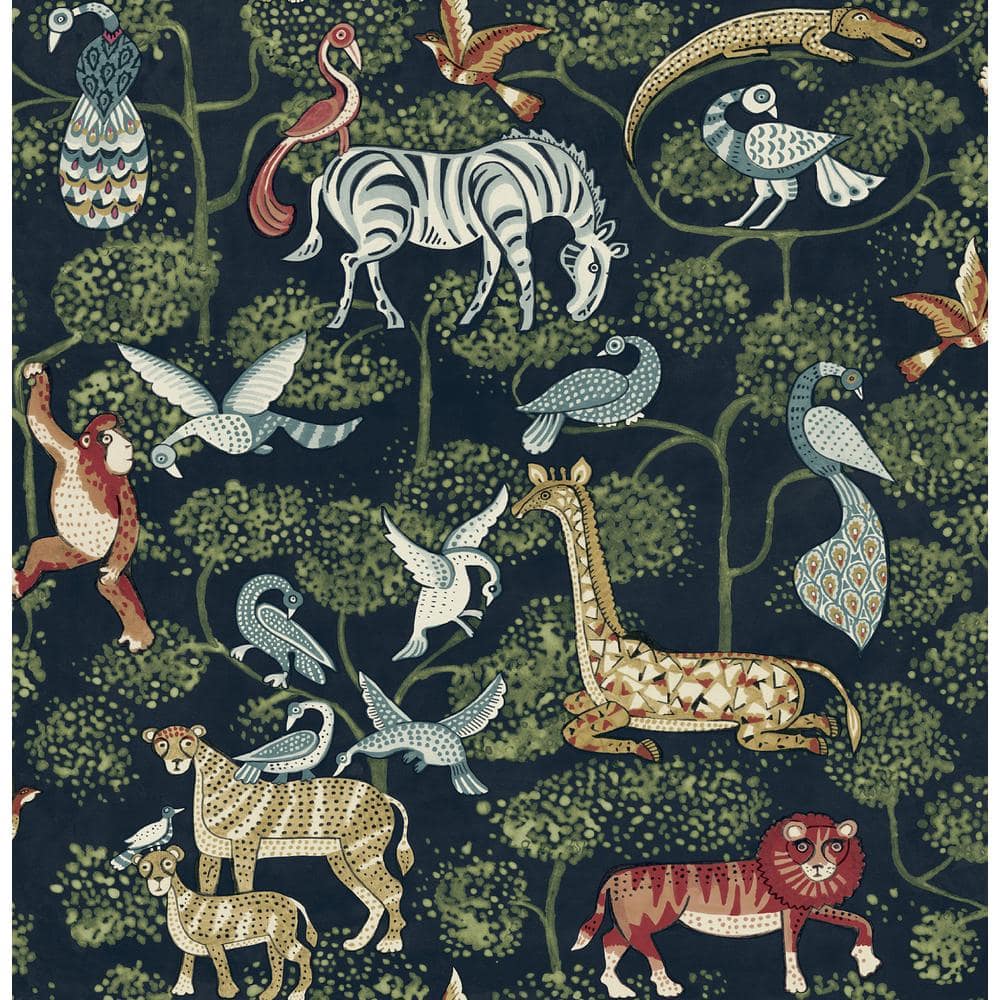 Rigby Navy Jungle Animals Wallpaper price history on PriceWatchPro