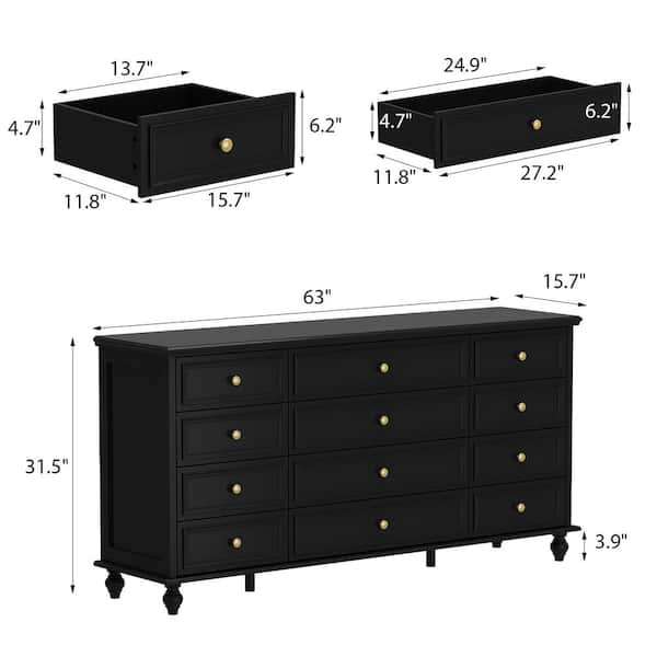 12 drawer black dresser 12 Drawer Dresser, Black Dresser Chest – KCB Furniture main image 0