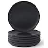 JoyJolt 6-Pieces Stoneware 8 in. Salad Plate Set-Matte Black JT10112