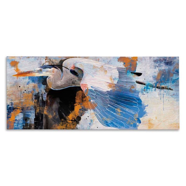 Stupell Industries Heron with Abstract Splatter by Porter Hastings Unframed Animal Graphic Art Print 13 in. x 30 in.