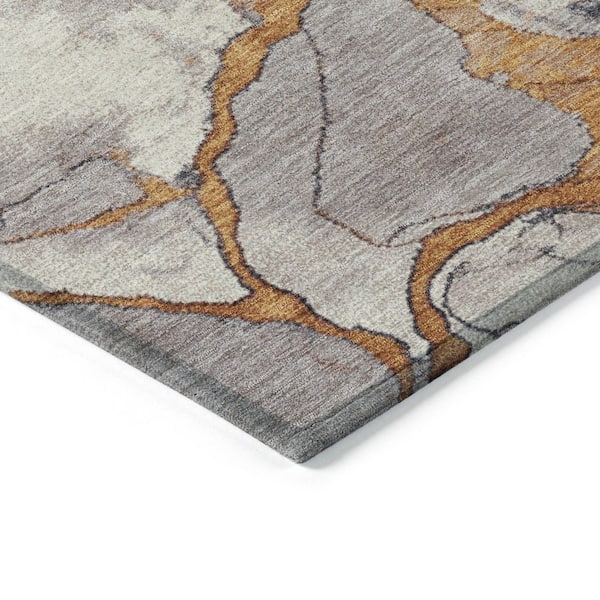 Chantille Machine Washable Indoor/Outdoor Abstract ACN1909 Gold 10 ft. x 14 ft. Accent Rug