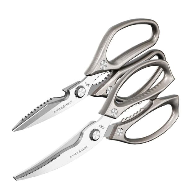 8.67 in. All Purpose Heavy Duty Stainless Steel Poultry Kitchen Shears, Sharp Japanese Meat Scissors, Dishwash Safe