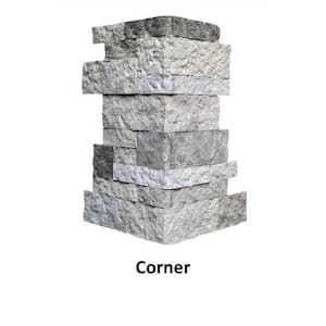 Spring Creek, Gray, 24 in. x 48 in. Textured, Cement, Standard Rectangle Corner/Finished End Wall Tiles (6lin.ft.) Each