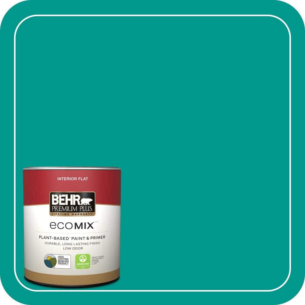 1 qt. #S-G-490 Intense Teal Flat EcoMix Plant-Based Interior Paint & Primer price history on PriceWatchPro