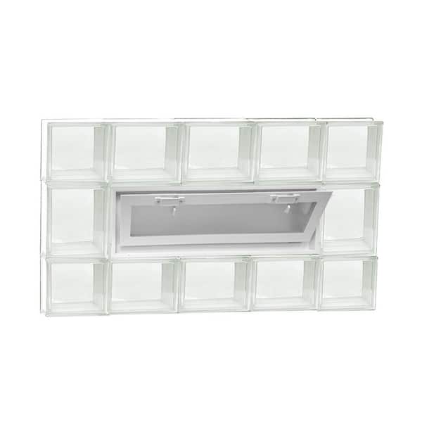 Clearly Secure 34.75 in. x 19.25 in. x 3.125 in. Frameless Vented Clear Glass Block Window