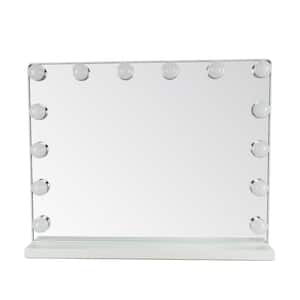 20 in. Makeup Vanity Mirror Light, Hollywood Lighted Mirror, Rectangular Dimmable for Table Beauty Mirror in White