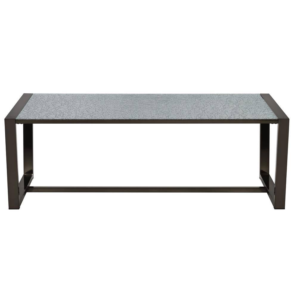 Mazie 51" Rectangular Gray Mirrored Glass Coffee Table