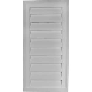 18 in. x 36 in. Rectangular Primed PolyUrethane Paintable Gable Louver Vent Functional