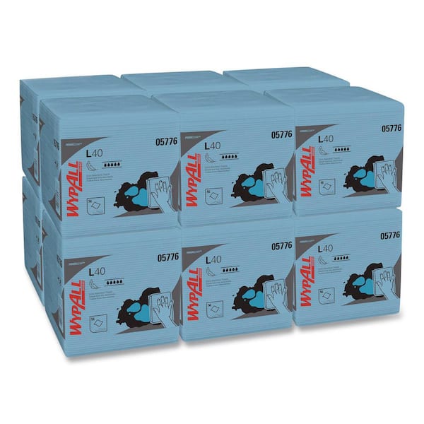 WYPALL L40 Wiper, Quarter-Fold, Blue, 12-1/2 in. x 12 in., 56/Box
