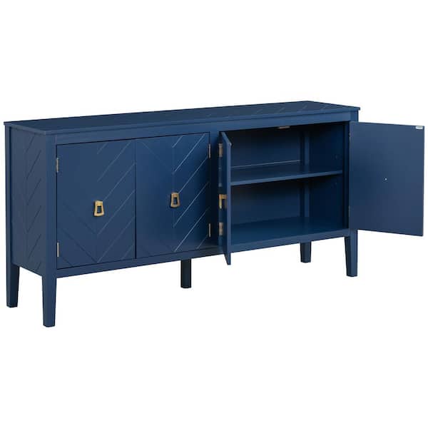 COWLOWN 63 in. W x 15.7 in. D x 31.5 in. H Bathroom Navy Blue Linen Cabinet