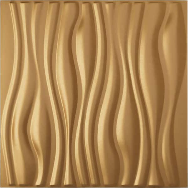 Ekena Millwork 19 5/8 in. x 19 5/8 in. Leandros EnduraWall Decorative 3D Wall Panel, Gold (12-Pack for 32.04 Sq. Ft.)