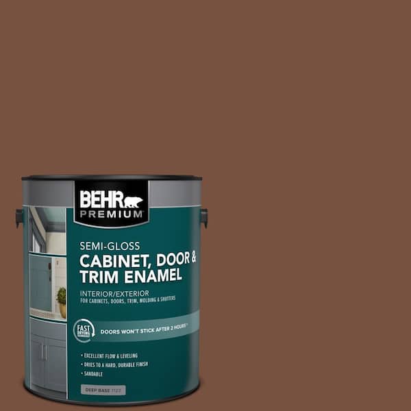 1 gal. #240F-7 Root Beer Semi-Gloss Enamel Interior/Exterior Cabinet, Door & Trim Paint