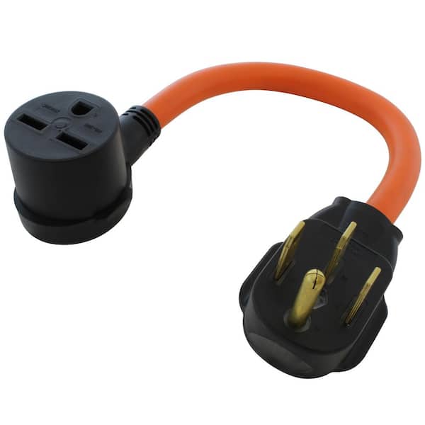 AC WORKS 1.5 ft 14-50P 4-Prong Range/Generator Plug to 6-30R 3-Prong 30 Amp 250-Volt HVAC Female Adapter