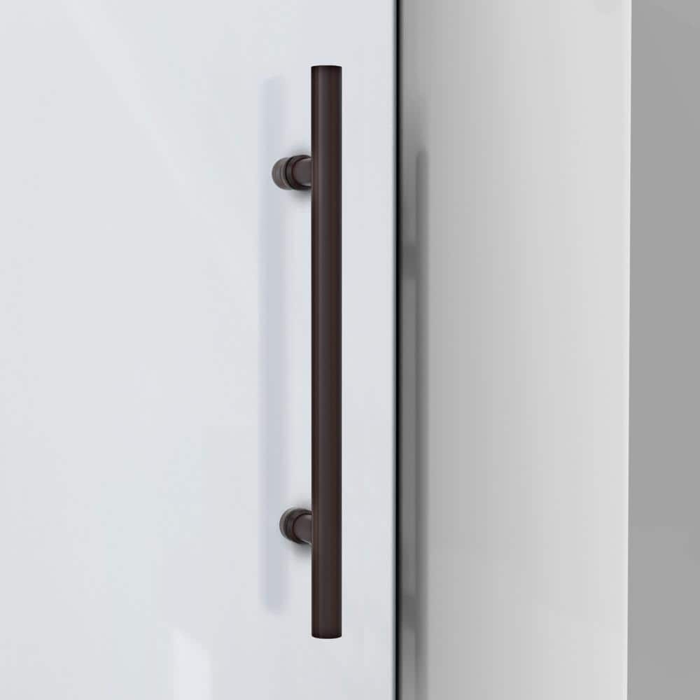 Enigma-XO 55-59" Frameless Sliding Shower Door with Polished Stainless Steel Hardware