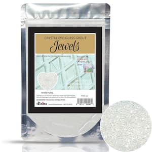 Crystal Glass Grout Jewels White Pearl 75 grams (1-Pack)