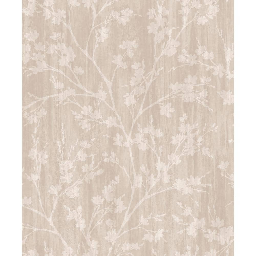 Secret Garden Beige and Taupe Calming Branches Non-Woven Paper Non-Pasted W