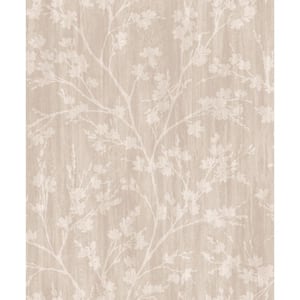 Secret Garden Beige and Taupe Calming Branches Non-Woven Paper Non-Pasted Wallpaper Roll (Covers 57.75 sq.ft.)
