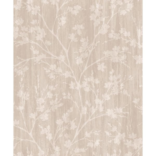 Unbranded Secret Garden Beige and Taupe Calming Branches Non-Woven Paper Non-Pasted Wallpaper Roll (Covers 57.75 sq.ft.)