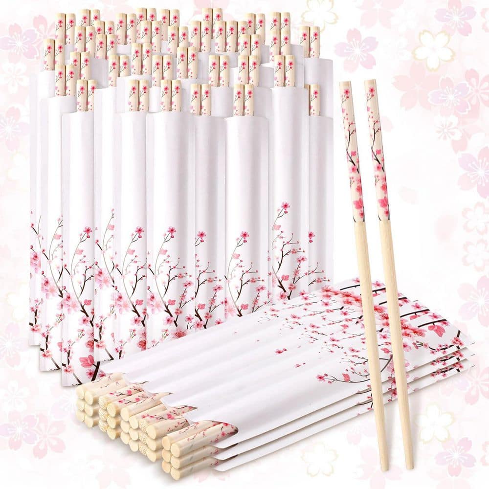 50 Pairs Cherry Blossom Disposable Chopsticks, Individually Sleeved Bamboo Cutlery, for Sushi Takeout, Wedding, Party price history on PriceWatchPro
