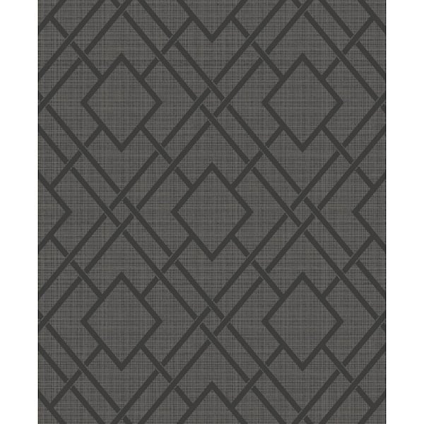 NextWall Pewter Charcoal Diamond Trail Vinyl Peel and Stick Wallpaper Roll (31.35 sq. ft.)