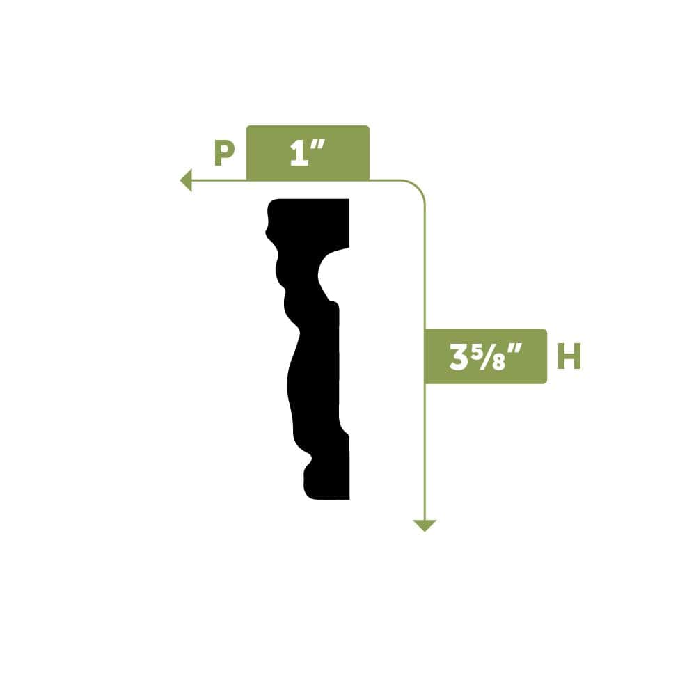 Linus Primed Polyurethane Chair Rail Moulding, 94.5" Length