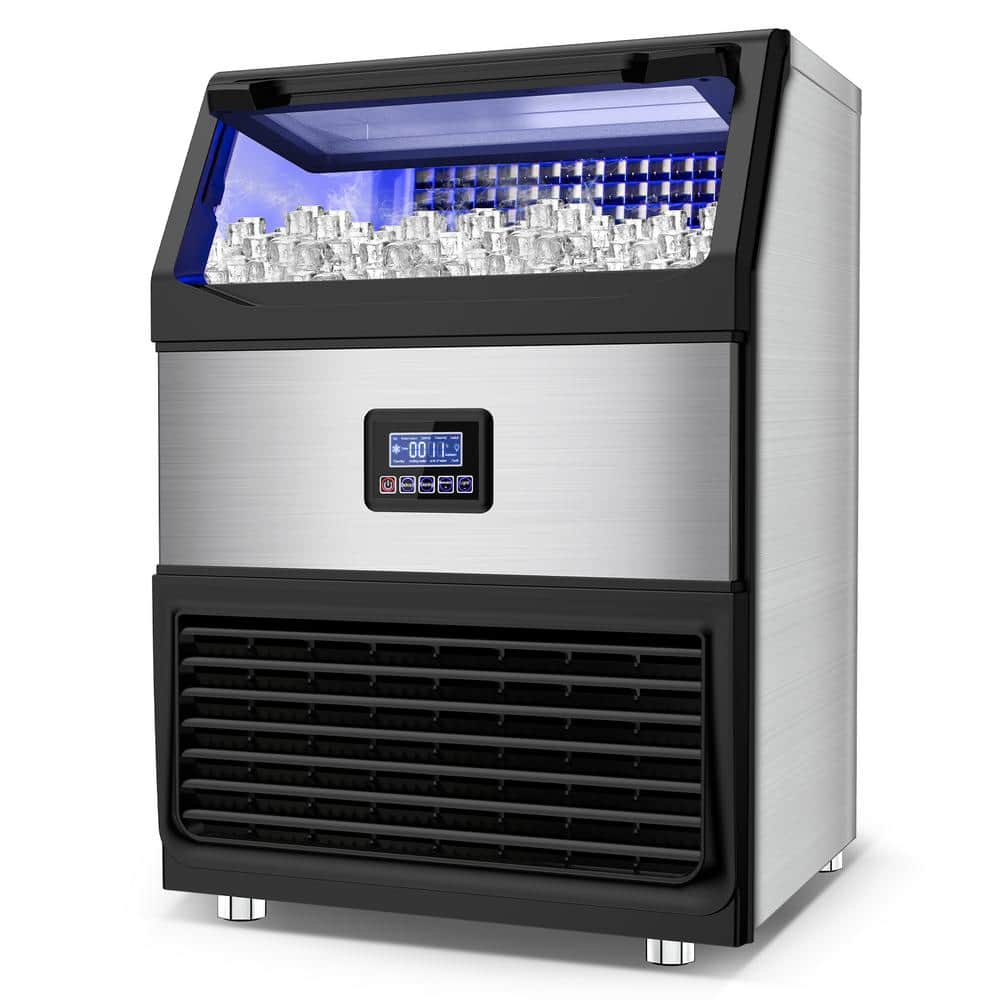 22.8 in. 350 LBS./24 H Half Size Cubes Built in/Freestanding Commercial Ice Maker With Self-Cleaning, Stainless Steel