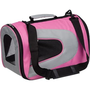 Airline Approved Pink Sporty Folding Zippered Mesh Carrier - LG