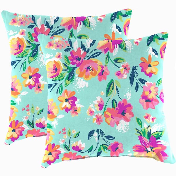 Jordan Manufacturing 17 in. L x 17 in. W x 5 in. T Square Outdoor Throw Pillow (2-Pack)