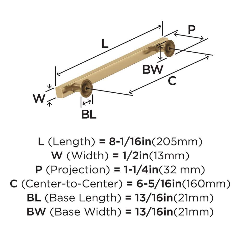 Champagne Bronze 6-5/16 Inch Modern Cabinet Pull