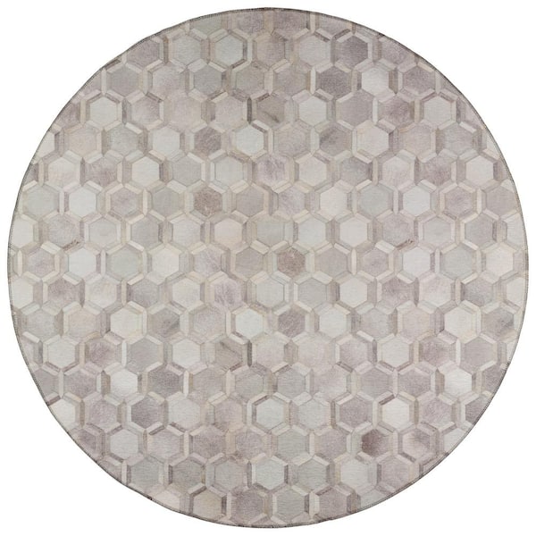 Laredo Grey 8 ft. x 8 ft. Indoor/Outdoor Washable Rug