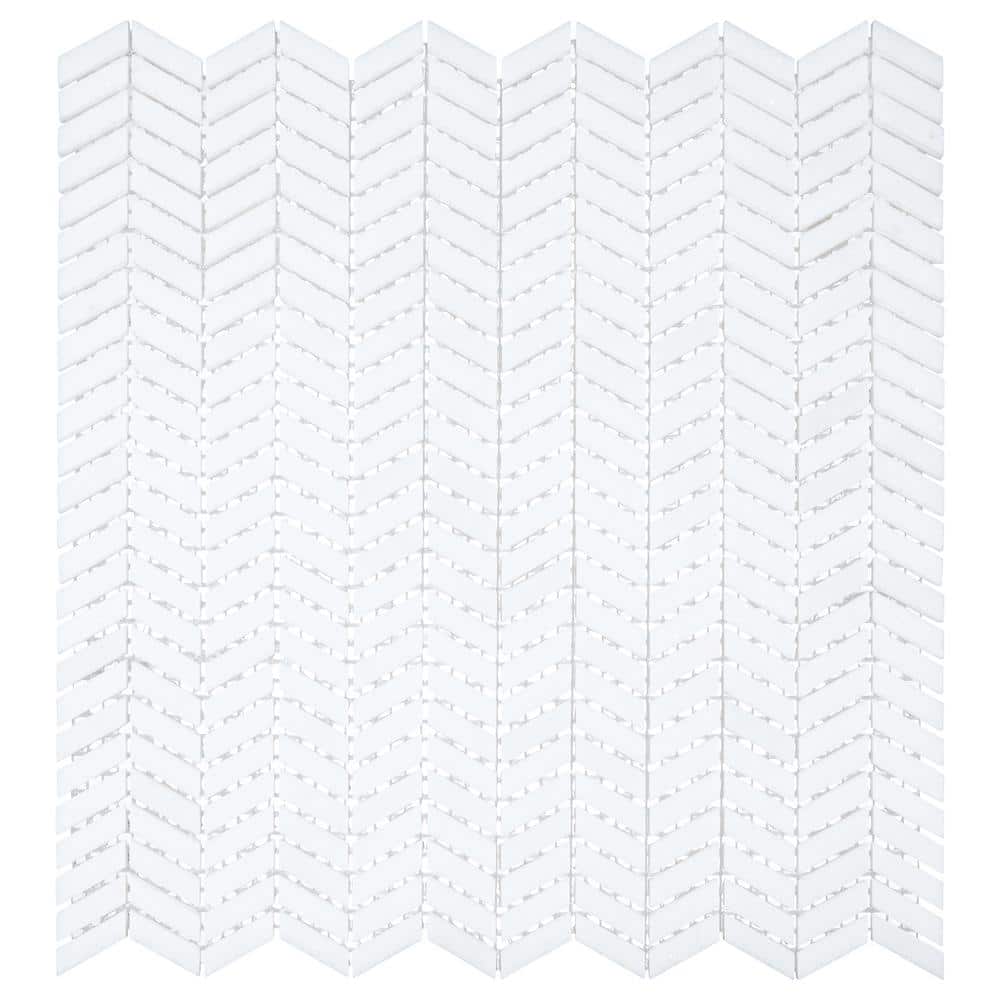 Rhythm Indie 5/16 in. x 1 in. Herringbone Pattern Matte Marble Natural Ston