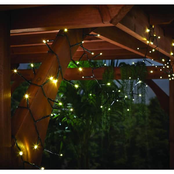 Hampton Bay 100-Light 19 ft. Outdoor/Indoor Solar Mini Bulb LED Willow String Light (100-Bulbs)