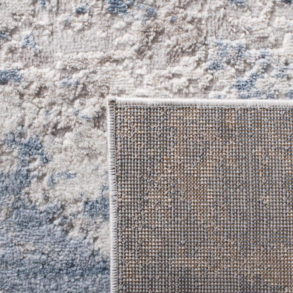 Amelia Grey and Blue Synthetic Runner Rug - 2'2" x 14'