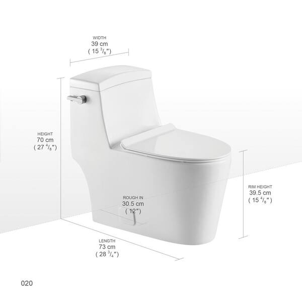 Vanityfus 1 Piece 1 28 Gpf Single Flush Elongated Toilet In White Siphonic Jet With Soft Closing Seat Included Vf Mh Tl0 670 The Home Depot