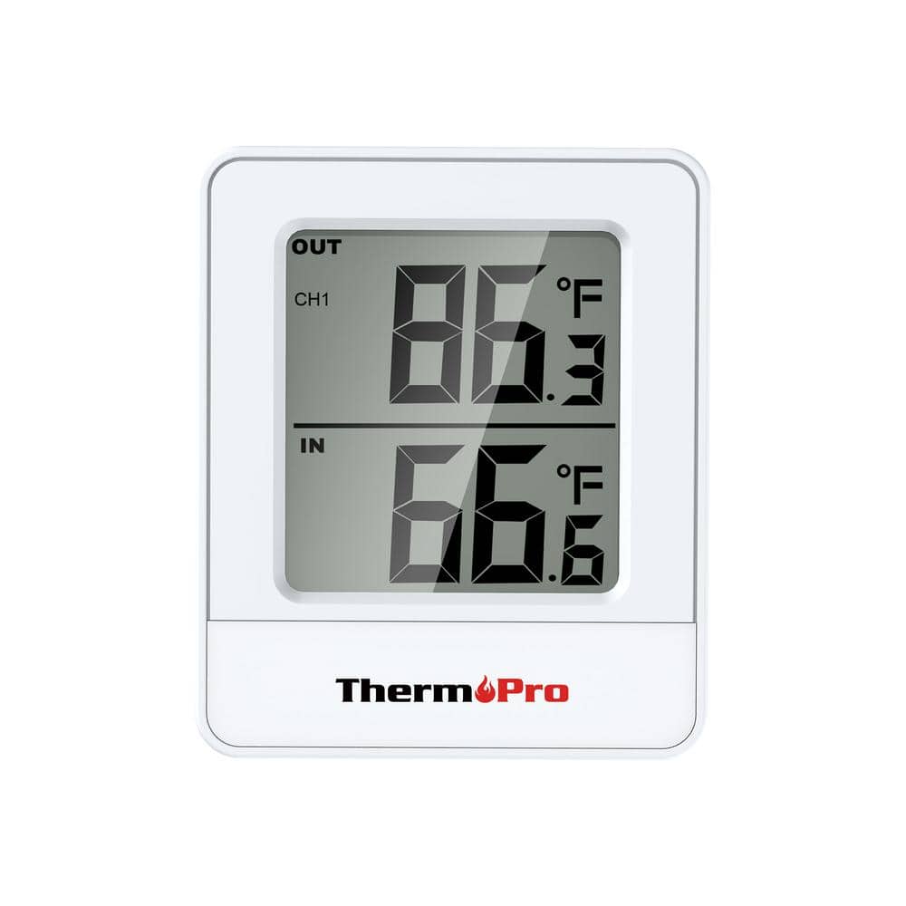 White Wireless Indoor Outdoor Thermometer with Temperature Sensor