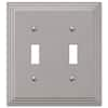 Hampton Bay Tiered 2 Gang Toggle Metal Wall Plate - Satin Nickel ...