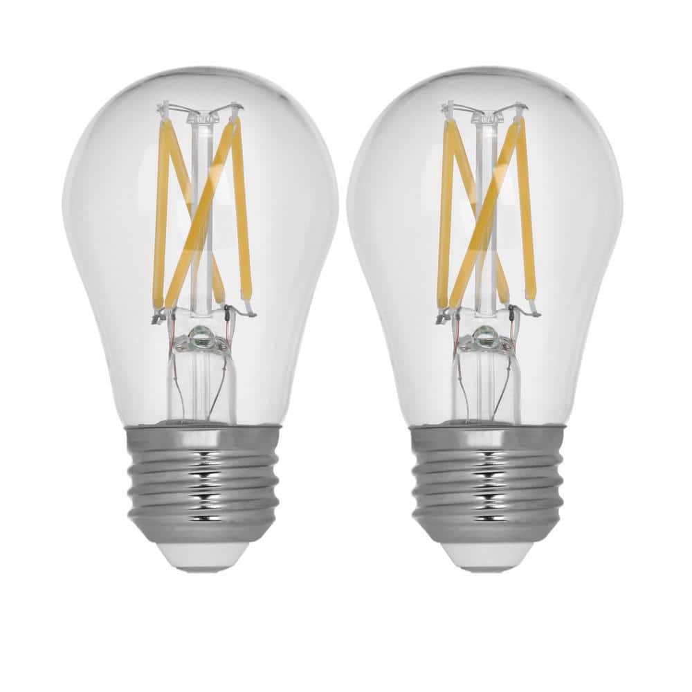 60-Watt Equivalent Clear Glass LED Filament Bulbs, Soft White (2-Pack)