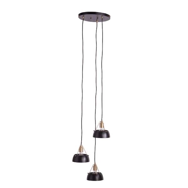 MODERN HABITAT Pantone 3-Light 14-Watt Chrome Bubble Integrated LED Pendant Light with Glass Shade