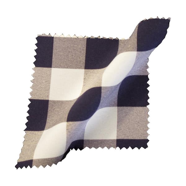 LA Linen Polyester Gingham Checkered 72 in. Round Tablecloth, White and Navy