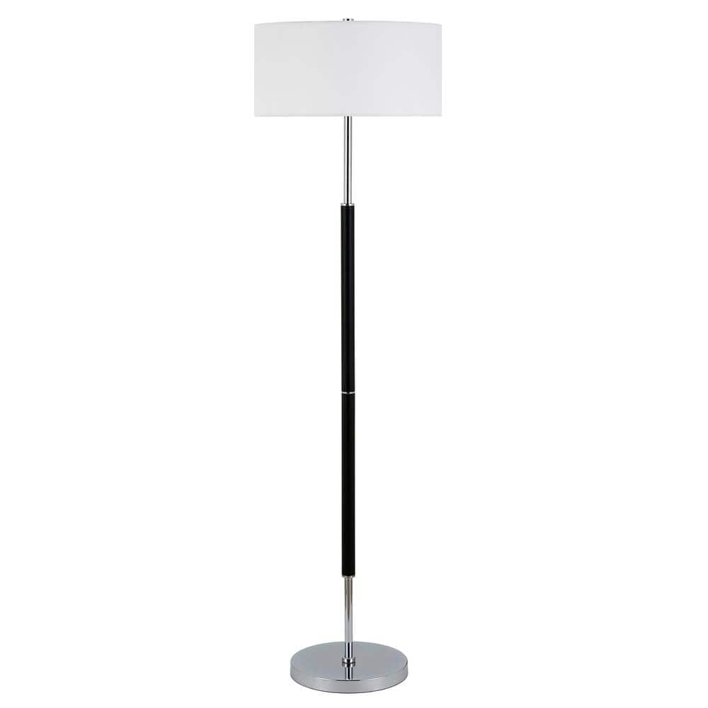 Simone 61.5" Black and Gold Metal Floor Lamp