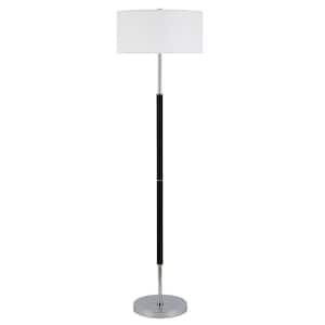 Simone 61.5 in. Matte Black and Polished Nickel Floor Lamp